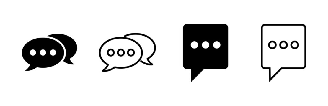 Chat icon set. speech bubble icon. comment icon vector. message. contact us