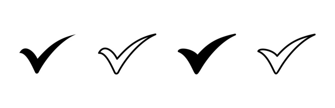 Check mark icon set. Check mark icon. Tick mark symbol vector