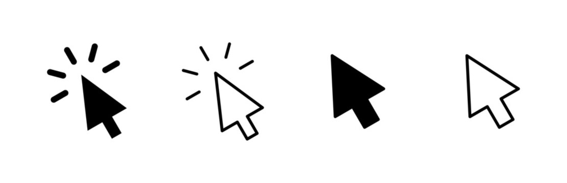 Click icon set. pointer arrow icon. cursor icon vector