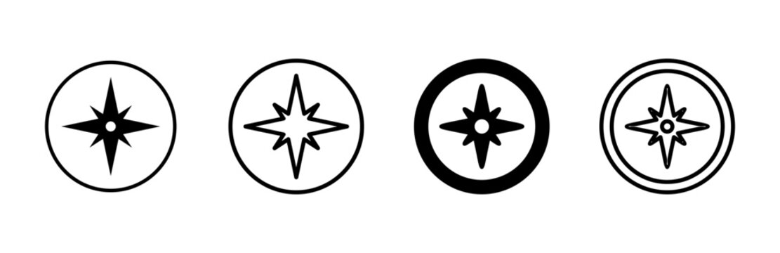 Compass icon set. arrow compass icon vector