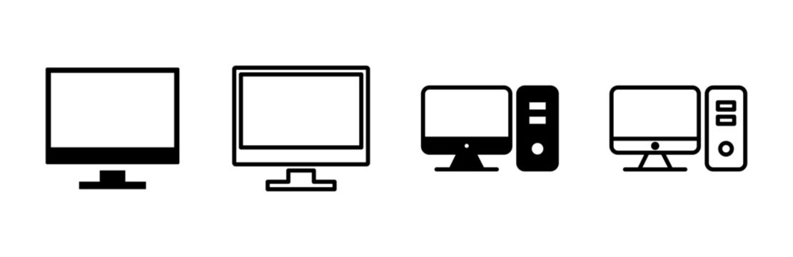 Computer icon set. computer monitor icon vector.