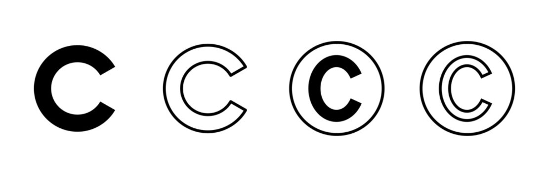 Copyright icon set. copyright symbols
