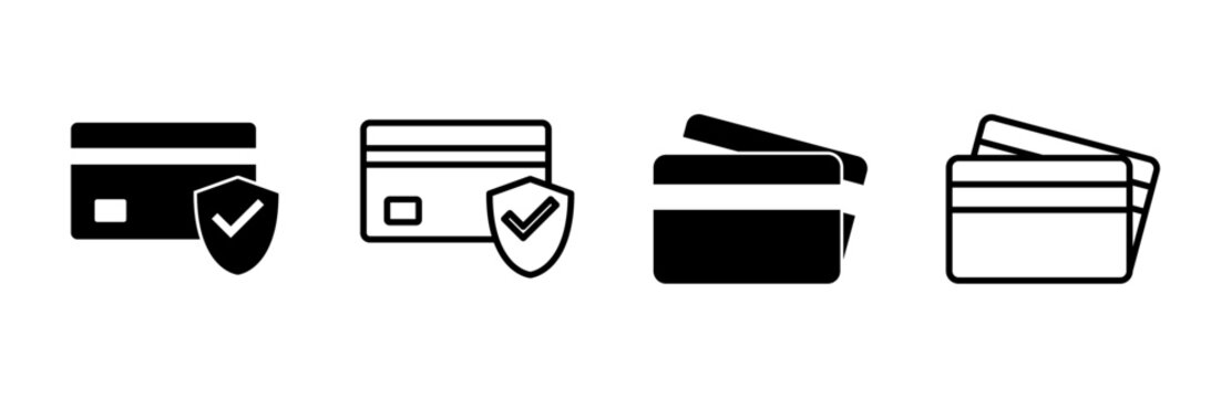 Credit card icon set. Credit card payment icon vector