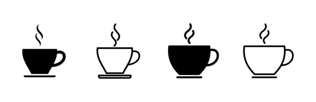 Coffee cup icon set. cup a coffee icon vector.