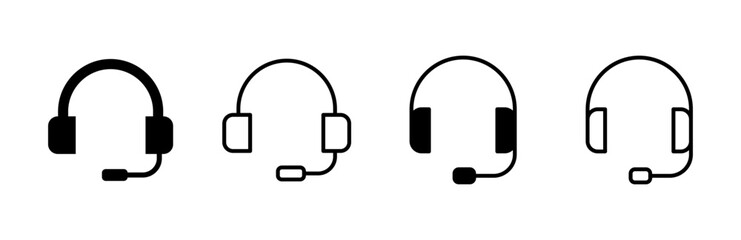Obraz premium Headphone icon set. Headvector icon symbols
