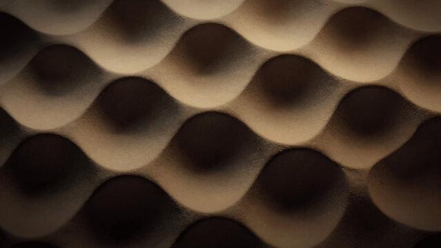 Wavy pattern with warm lighting, sand colored geometric undulating surface background