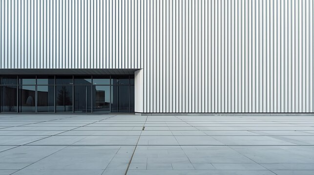 Generative Ai modern industrial building exterior with