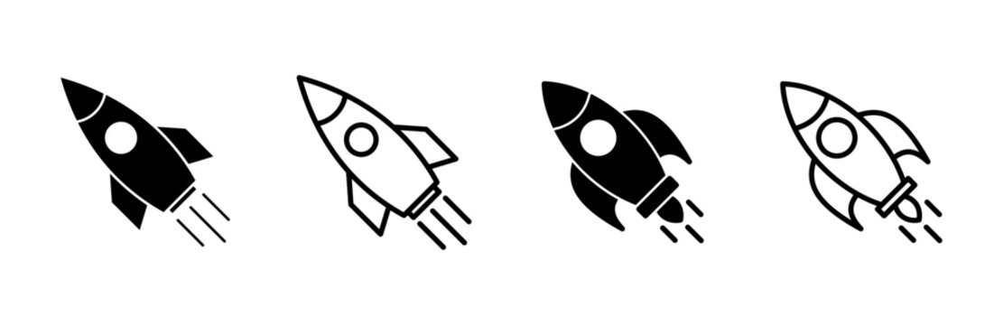 Rocket icon set. Startup icon vector.