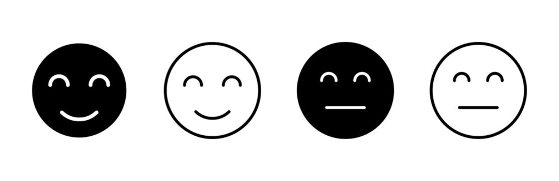 smile icon set. smile emoticon icon. feedback