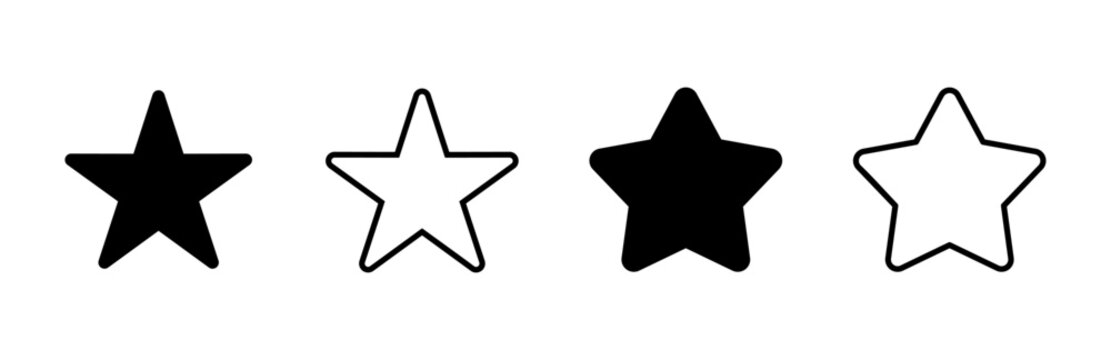 Star Icon set. rating icon vector. favourite star icon