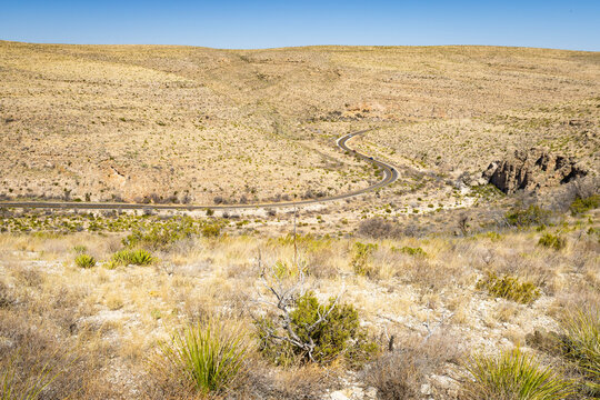 Scenic View of Walnut Canyon Road to Carlsbad Caverns New Mexico