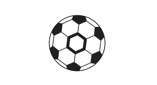 A detailed monochrome image of a soccer ball, showcasing its iconic black and white pentagonal and hexagonal pattern. 