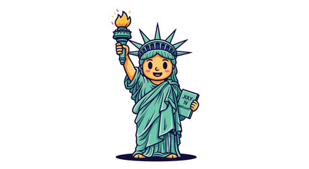 Statue of Liberty Smiling Cartoon Character 1. © Suryaaji