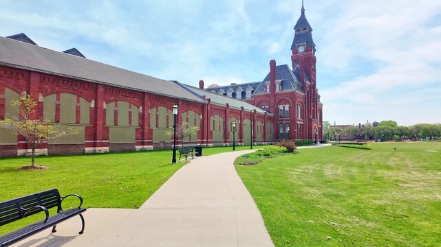 Historic Pullman Factory building at Pullman National Historical Park in Chicago Illinois