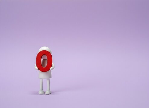 タダであることを示す、赤い0を持つフィギュア