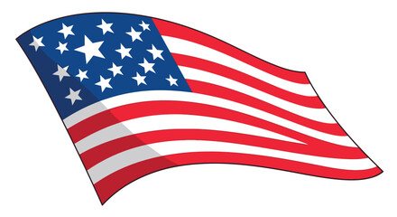 Fototapeta premium American flag waving in the wind 11.