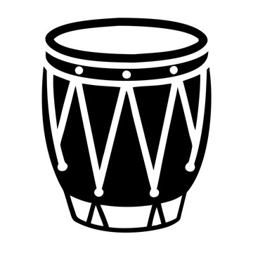 floor tom drum silhouette icon illustration for music instrument percussion performance and sound design