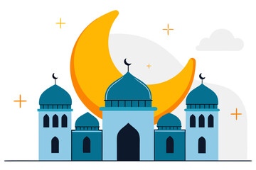 Fototapeta premium vector illustration greeting cardfor Eid al-Fitr on white background