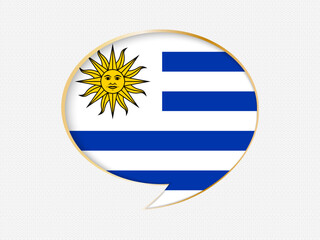 Obraz premium Uruguay in a Speech Bubble Design on Golden Frame.