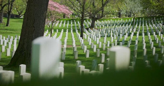 White Military Grave Markers in Arlington National Cemetery