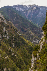 Obraz premium Rocky mountainside at the world-famous Mount Olympus National Park in Greece