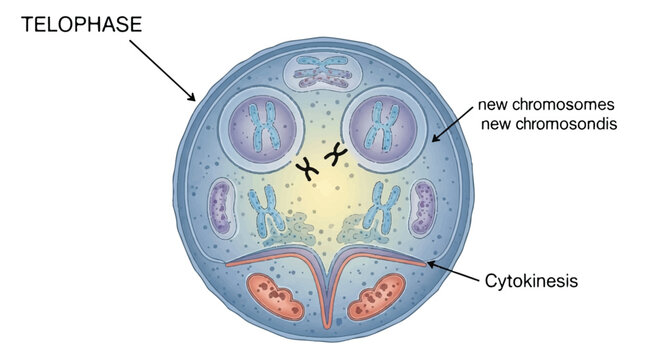 Diagram of a cell undergoing telophase and cytokinesis during cell division with telophase cytokinesis chromosome education cellular replication