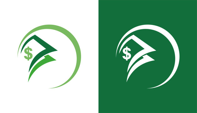Icon logo for financial management business with dollar currency vector illustration