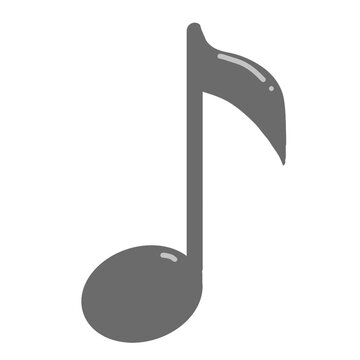 グレーの八分音符のイラスト素材（シンプル / 音楽 / リズム）