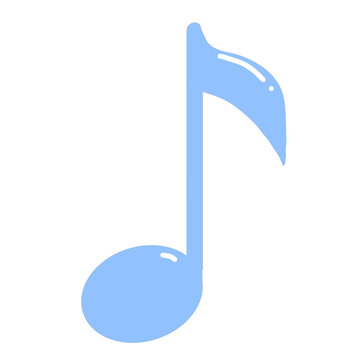 水色の八分音符のイラスト素材（シンプル / 音楽 / リズム）