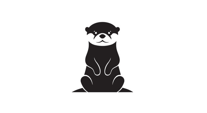 Black and white ferret sitting