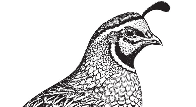 Black and white quail head