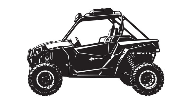 Black atv vehicle side view