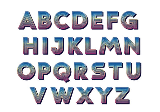 Multicolored Alphabet Letters Typography.