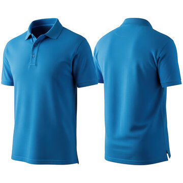 Blue polo shirt isolated on transparent background