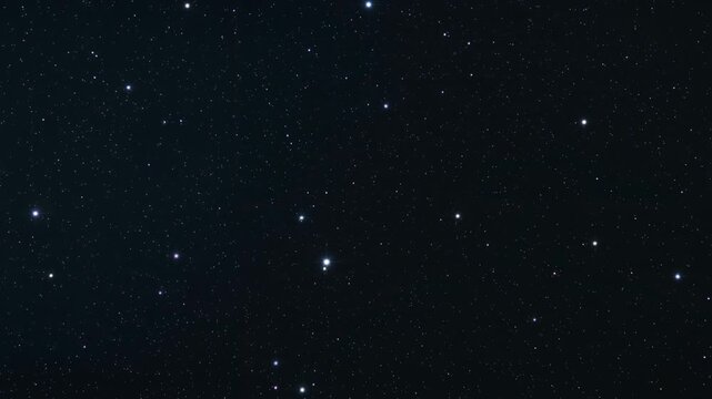 Bright stars in dark night sky with copy space, lock down shot of deep outer space galaxy
