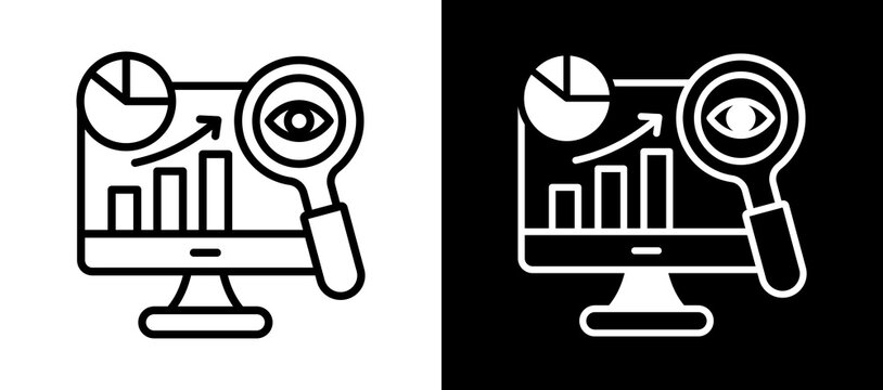 Data Monitoring whiteblack icon