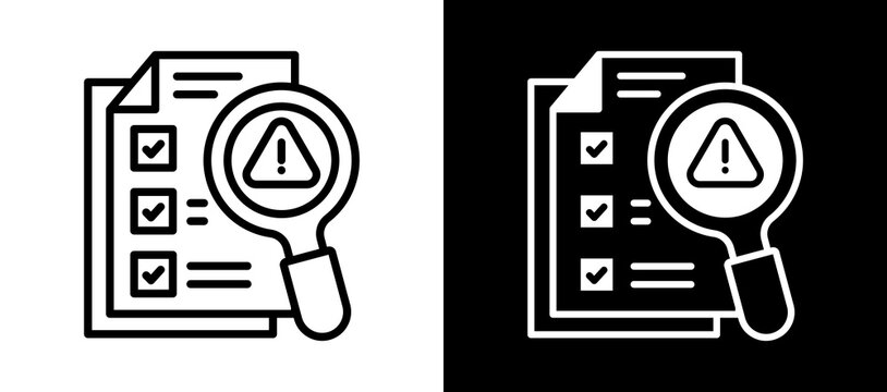 Risk Assessment whiteblack icon