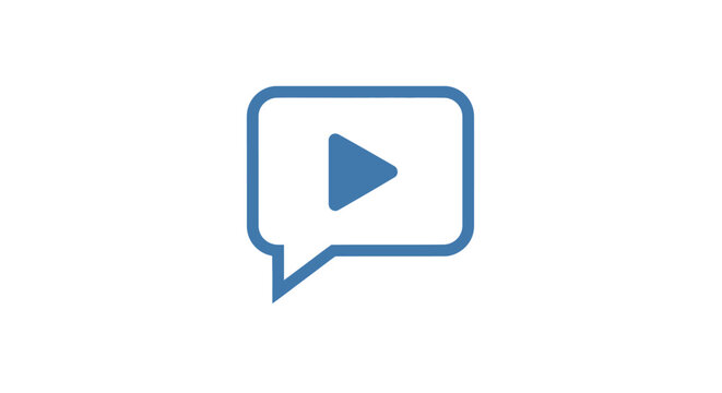 Play Button Speech Bubble Icon.