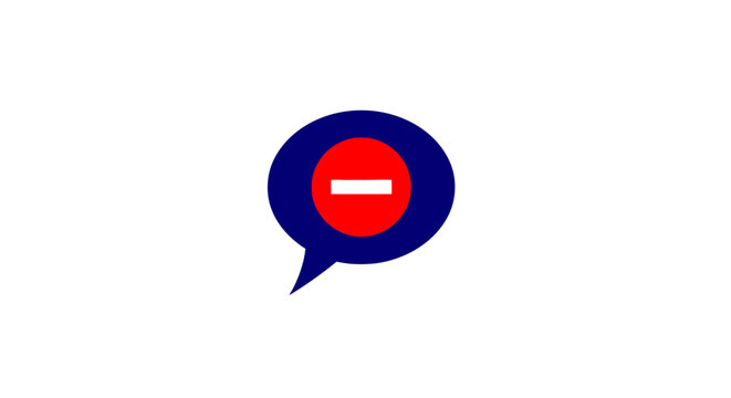 Red Circle Negative Speech Bubble.