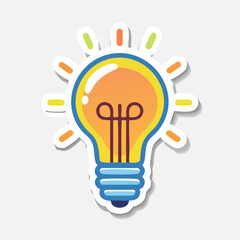 Fototapeta premium Cartoon light bulb icon representing an idea