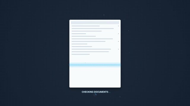 Digital Document Scanning Process Animation Loop