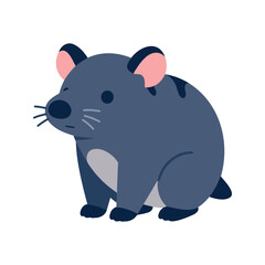 Naklejka premium Cute tasmanian devil illustration with a simplified and stylized design, isolated on white