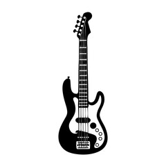 Obraz premium electric guitar silhouette icon illustration for music instrument rock performance and sound design