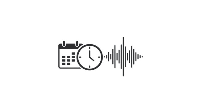Sound Wave Time Schedule Icon.