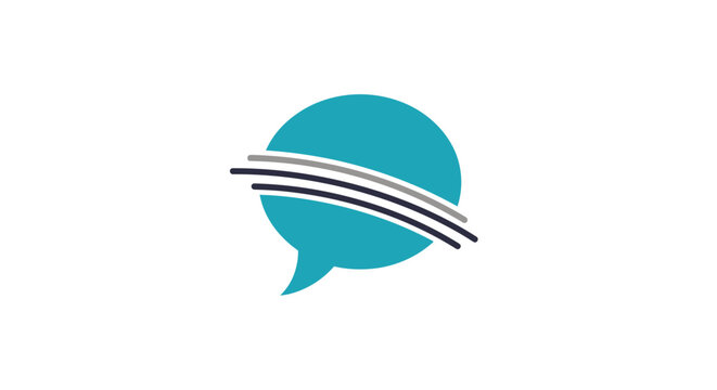 Teal Speech Bubble Icon Graphic.