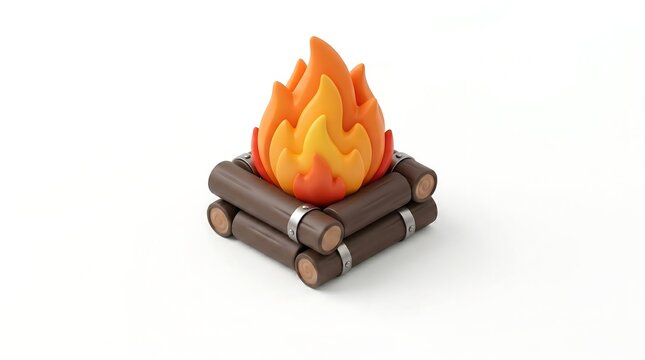Bonfire with a white background