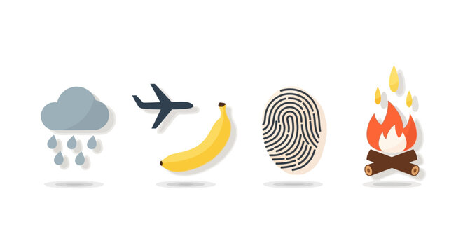 Set of miscellaneous flat design vector icons on white background