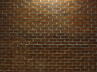 Fototapeta premium Retro Brick Wall Illuminated at Night Background
