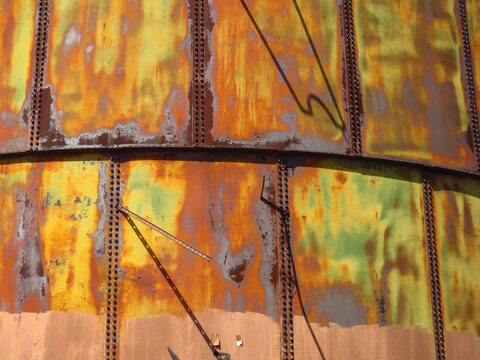 Rusty Multi-Colored Metal Water Tank Texture