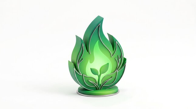 A green flame symbolizes organic energy.